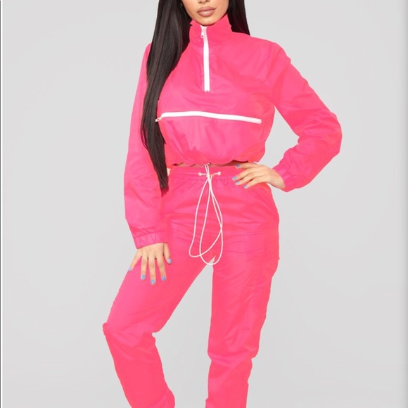 Fashion Nova Pants - fashion Nova Neon Pink Outfit Set